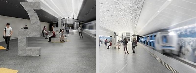 Tunnelbana Barkarbystaden. Visionsbild: White Arkitekter