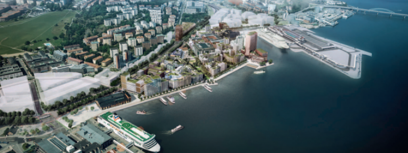 Visionsbild Värtahamnen. Illustration: Stockholms stad