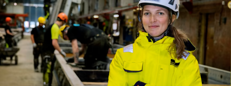 Helena Svernling blir en viktig del i förbättringsarbetet gällande arbetsmiljö i Byggelement, Smidmek och K-System. Foto: Peab Industri