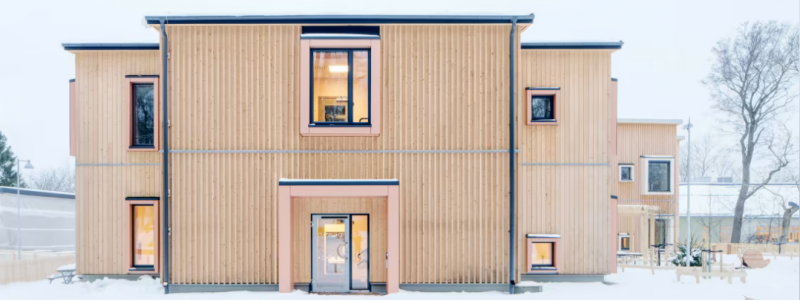 Den fossilfria förskolan Hoppet är vinnare i Årets Bygge 2022. Foto: Felix Gerlach