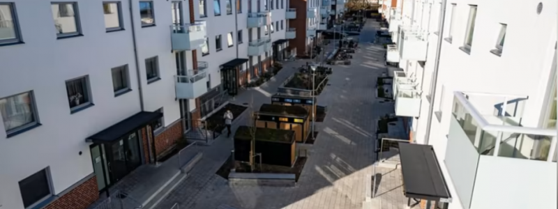 Renoverade hus på Grönkullagatan, Drottninghög. Foto: Jonas Linné, Helsingborgshem