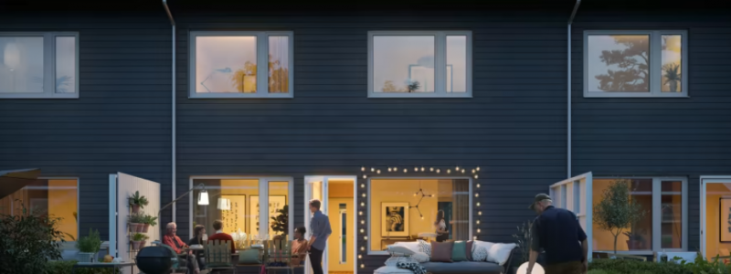 En exempelbild för radhusen i Brf Hjortrongränd, Skellefteå. Foto: Riksbyggen