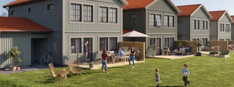 Brf Tallbäcken består av 29 kedje- och radhus. Foto: OBOS