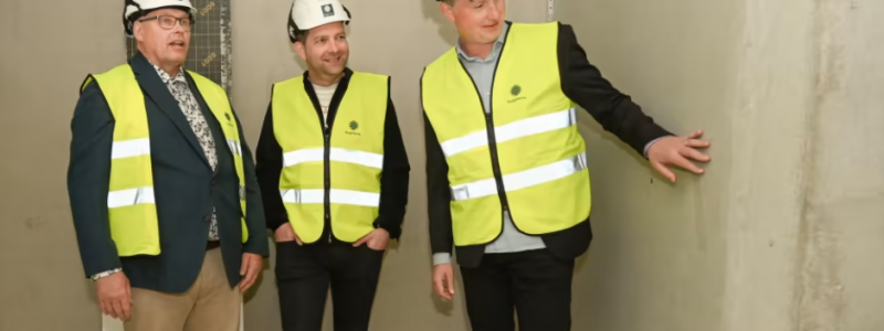 Från vänster: Göran Resare (Strängbetong), Bill Ögren (ByggVesta), Henrik Vinell (Strängbetong) Fotograf: David Krantz