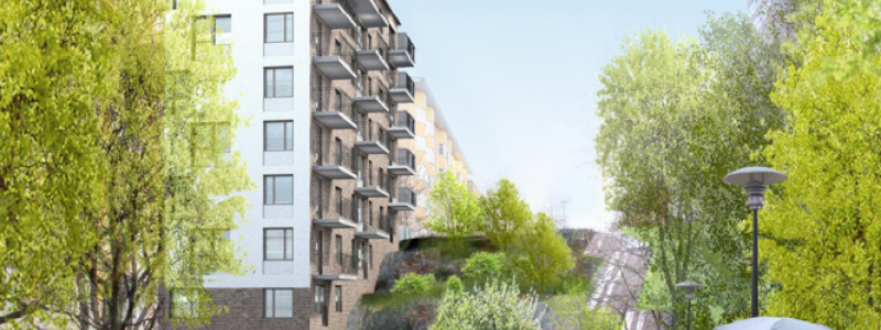 Det nya kvarteret vid Rosenlundsparken bidrar till att förtäta den här delen av Södermalm.