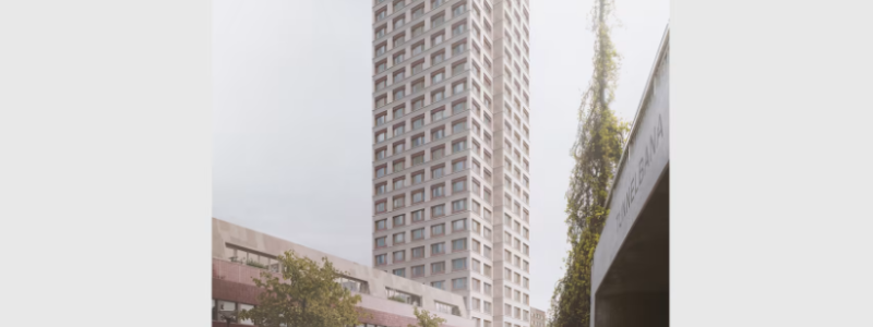 Det nya höghuset ritat av Jägnefält Milton får 23 våningar. PE Teknik & Arkitektur ansvarar för byggnadens el- och telesystem samt energieffektiva lösningar för hållbart byggande. Foto: PE Teknik & Arkitektur