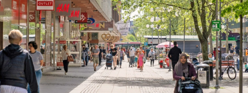 Gågatan, Södertälje City. Foto: GRW Media