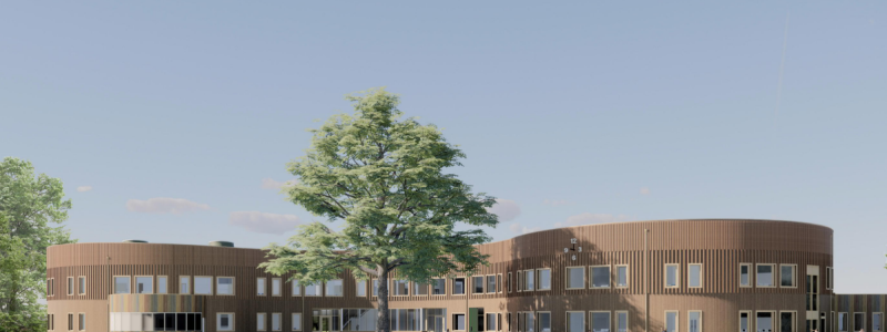 Visionsbild av Ekbergaskolan.  Pressbild: Västerås stad