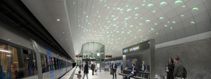 Södra Hagalunds plattform så som den är tänkt att bli. Foto: MVB
