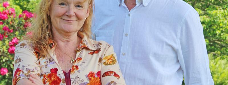 Svenska Solskyddsförbundets kansli: Margareta Bergetun, förbundssekreterare och Mattias Klasson, orförande
