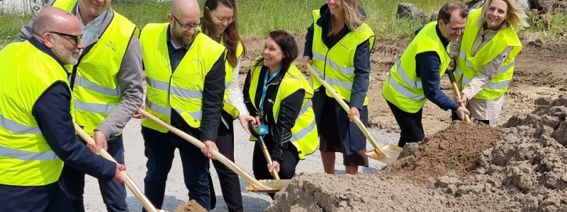 Nu är bygget i gång av Region Blekinges nya centrallager. ByggDialog är totalentreprenör i partnering. Pressbild: ByggDialog