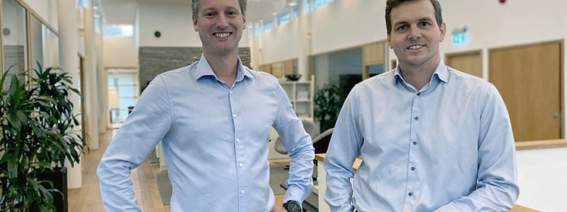 Staffan Waldenström som är vd på Byggnads AB Tornstaden och Jon Blomberg. Foto: Tornstaden