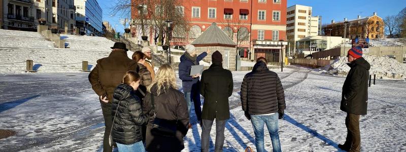 Sveriges Centrumutvecklare på plats vid Marenplan. Foto: Södertälje City