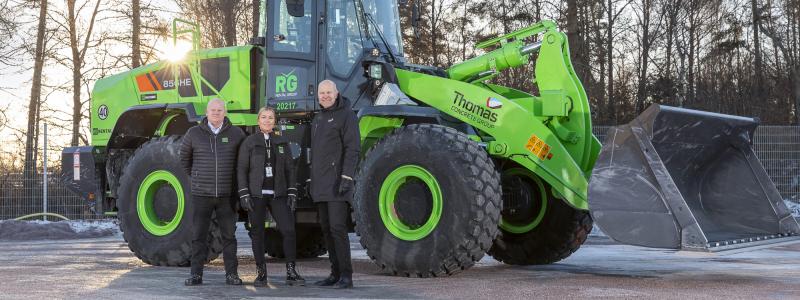 Thomas Concrete introducerar helt elektriska hjullastare för ökad hållbarhet inom betongindustrin. Foto: Thomas Concrete