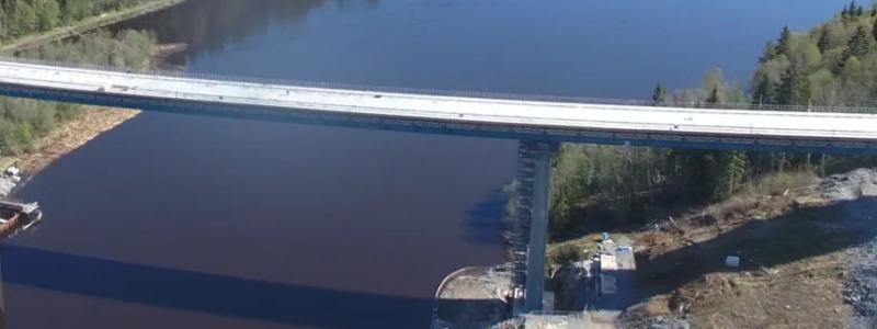 Den 530 meter långa bron över Umeå älv ingår i projektet Västra länken. Foto: Trafikverket