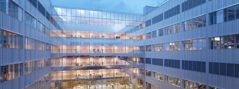 Granitor Electro utför kanalisation för samtliga el- och telesystem under färdig grundplatta på det nya akutsjukhuset i Västerås. Copyright: Region Västmanland/LINK arkitektur/Carlstedts arkitekter/TMRW