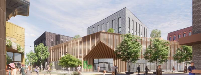 Visionsskiss från Cardellsgatan. Bild: Sesam arkitekter/Boulevardfastigheter
