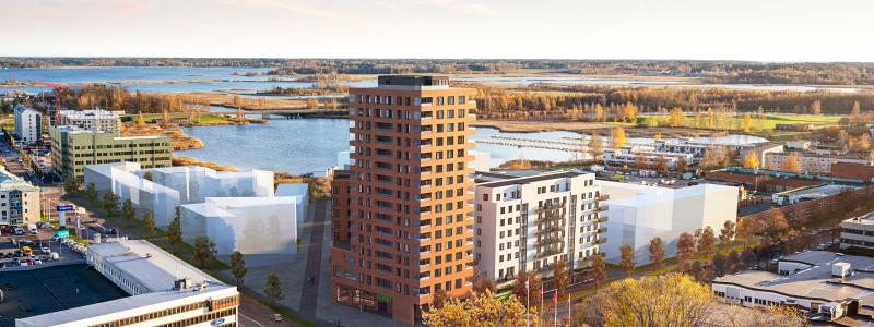 Illustration av Tullholmsterassen etapp två i området Tullholmen. Bild: SR-K AB