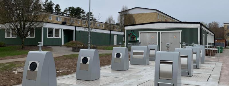 Källsorteringsstation i Södra Ryd. Foto: Skövdebostäder