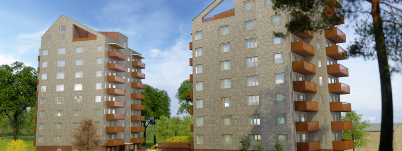 Visualisering av Skövdebostäders projekt i Södra Ryd. Bild: Teamfront AB