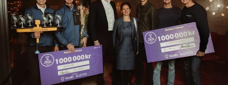 Fr. vä: Jan Skoldhammer, Stefan Björklund Novige, Johan Lindehag Ellevio, Lina Bertling Tjernberg KTH, Stefan Krook GoodCause, Claes Kollberg och Oscar Hållén Cemvision.