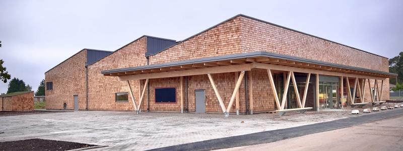 ​Träbyggande börjar bli mer etablerat i Sverige men för många i projektet var det första gången de byggde i trä. Fotograf: Thage i Skåne

​