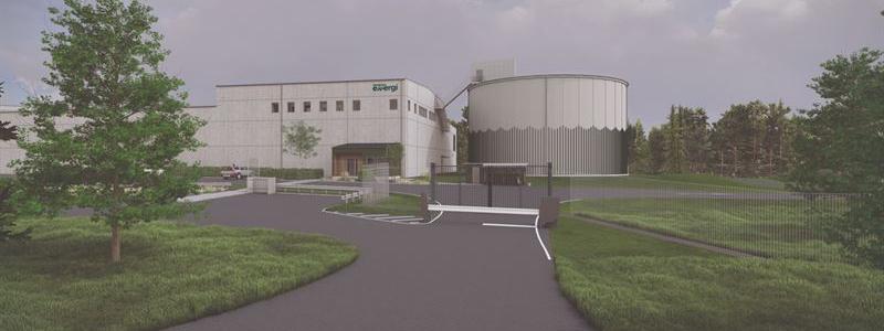 Ytvattenverk vid Långasjön i Karlshamns kommun. Illustration: Karlshamn Energi  Pressbild: Peab