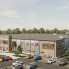 Bild över hur Härryda Arena ska se ut. Illustration: Tyréns Arkitekter