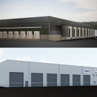 Terminalbyggnaden på Östra Ersbod och industrihallen i Birsta. Bild: Fastec