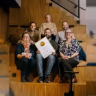 Den sammansvetsade projektgruppen med diplomet för kvalitetsutmärkelsen; Anna-Lotta Andersson, Alejandro Pallas, Mikael Lindberg, Åsa Westin, Andreas Kristensson, Gunilla Dahlstedt. Pressbild: Binosight