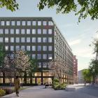 Hjärtat exteriör fr parken. Illustration: Krook & Tjäder