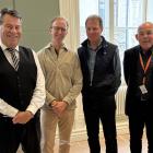 Från vänster: Stefan Lundberg, jurist och Gustaf Anselmsson, CEO på Gokind AB, Lennart Weiss, kommersiell direktör på Veidekke Sverige AB samt Conny Svensson, senior adviser på ID06 AB. Pressbild: ID06