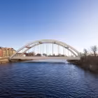 Exempel på nya Långebro bro, vy från norr. Illustration: Kristianstads kommun