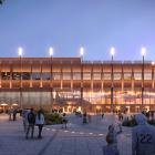 Kungsbackas Arena i kvällsljus. Bild: Semrén & Månsson arkitekter AB