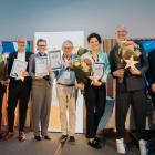 2025 års TMF Nova-vinnare: Derome, Mizetto, Vedum samt möbelentreprenören Johan Sjöberg. Clement Morin
