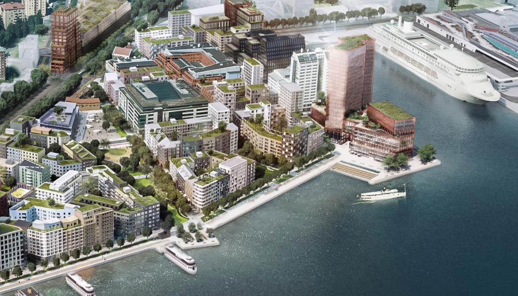Visionsbild Värtahamnen. Illustration: Stockholms stad