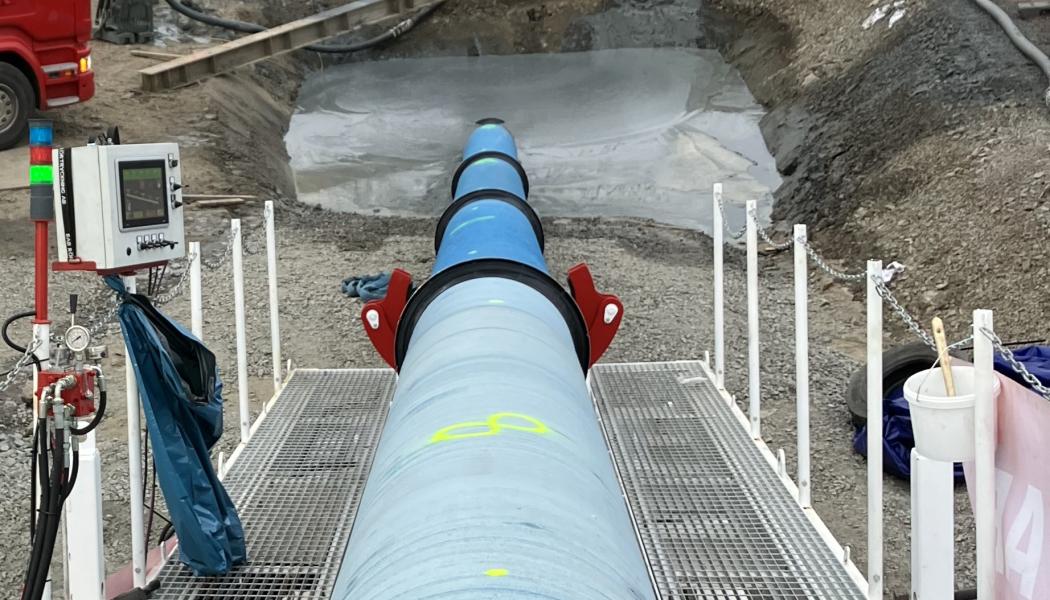 De nya dricksvattenledningarna är av segjärn med högre kapacitet på draghållfasthet 
för att hålla i minst 200 år.
FOTO: Kretslopp och vatten
