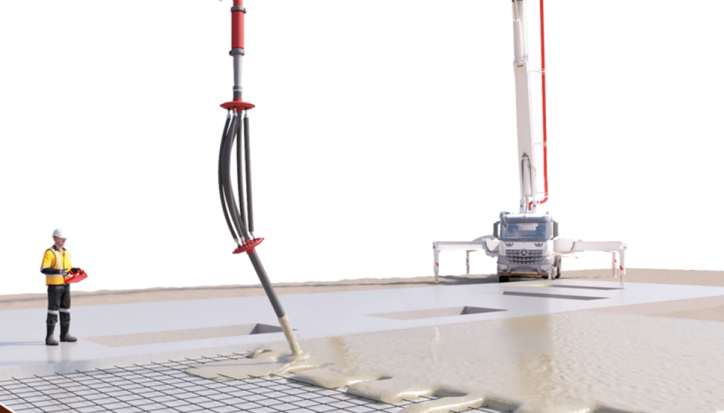 Visualisering av pumpslangsrobot. BILD: Centrum för Byggrobotik
