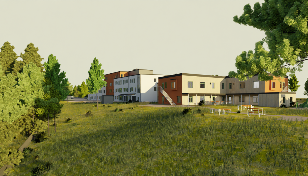 Tullholmen kvarter 1 omfattar bostäder, en Coopbutik och andra kommersiella ytor, samt parkeringsplatser. Enligt Löfberg Fastigheter 
beräknas området stå färdigt i november/december 2022. Illustration WE360.