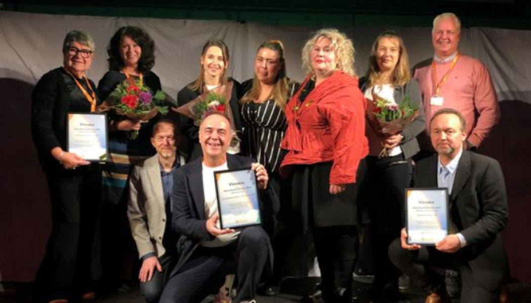 Vinnarna från Familjebostäder, Kopparstaden och Skellefteåbostäder. Foto: Sveriges Allmännytta