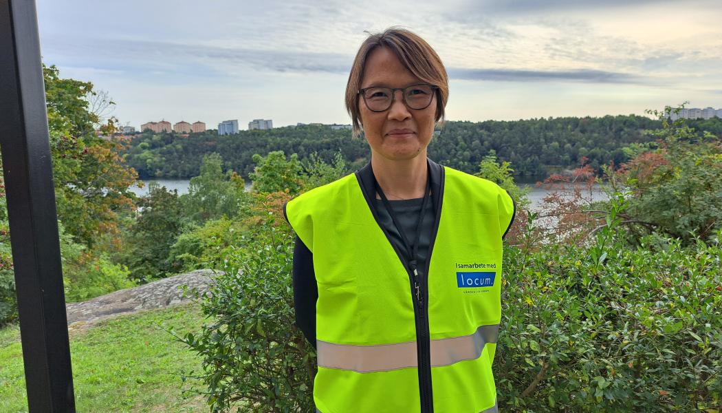 Locums vd Victoria Hörnedal deltog på Håll Nollans säkerhetspush på Södersjukhuset. Foto: Locums arkiv