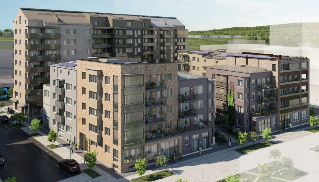 HSB brf Sjöstenen med 84 bostadsrätter på Skeppsbron i centrala Jönköping. Foto: HSB