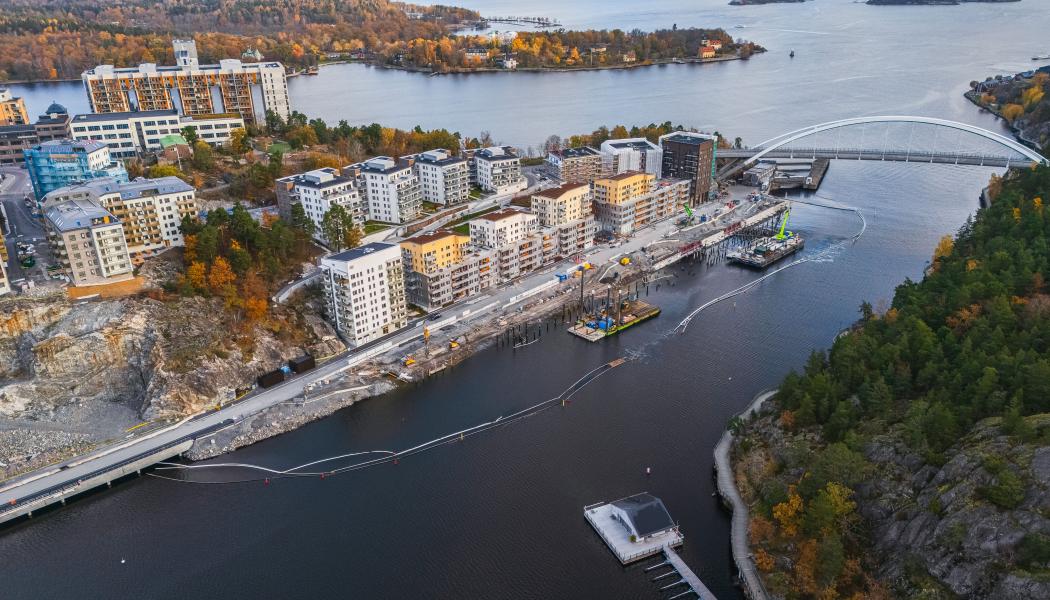 Patriam förvärvar och tillträder fastigheten Nacka Sicklaön 37:29 från Peab. Fastigheten är belägen på Kvarnholmens solsida. Pressbild: Patriam