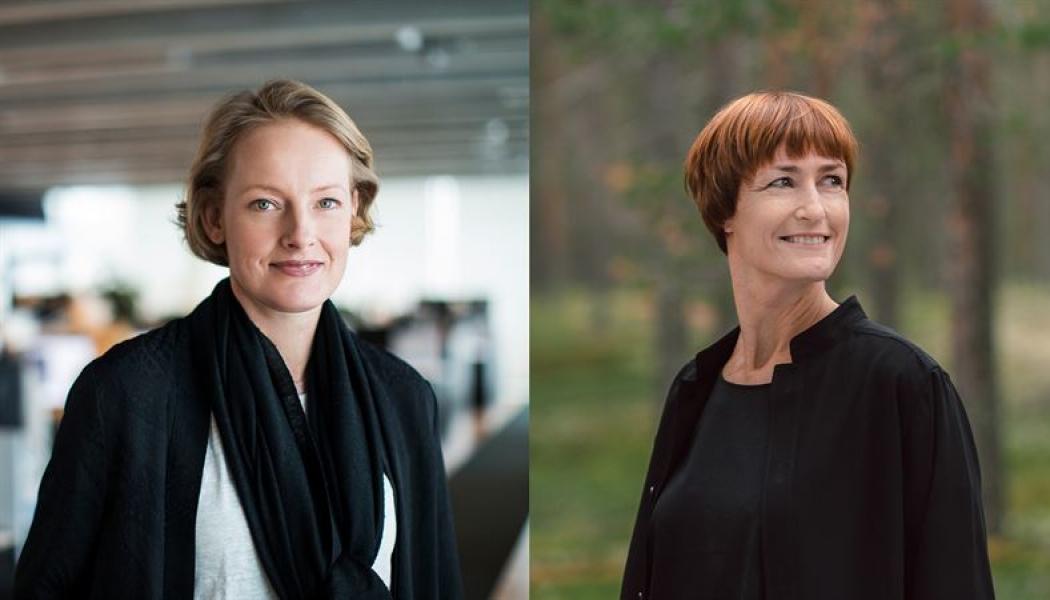Alexandra Hagen, vd för White Arkitekter och Josefina Nordmark vd för Nordmark & Nordmark arkitekter. Foto: White och Nordmark & Nordmark