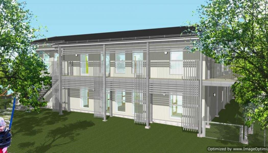 I Smista, som ligger i Segeltorp i Huddinge kommun, står Smista förskola klar för inflyttning i oktober 2014. Illustration: Comarc Projektledning