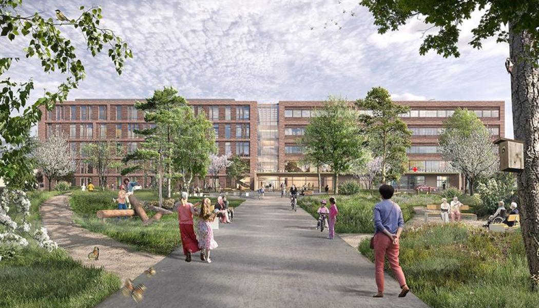 Entré nya CSK. Illustration:  White Arkitekter