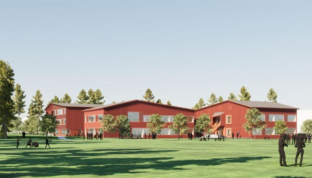 Hokksund skola. Illustrtion: Skanska