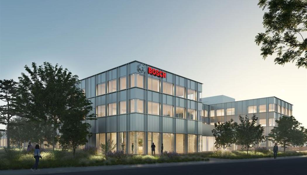 Så här kommer det nya kontorshuset för Bosch att se ut när det står klart 2026. Illustration: DesignGroupArchitects