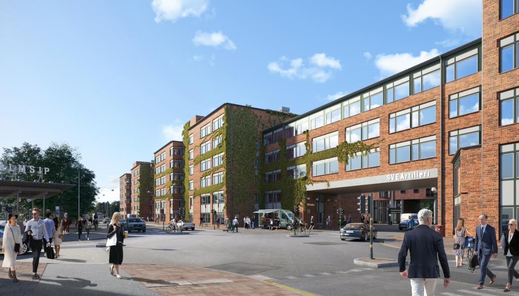 Svea Artilleri har ett strategiskt attraktivt läge mittemot Östermalms IP. Bild: Walk the Room