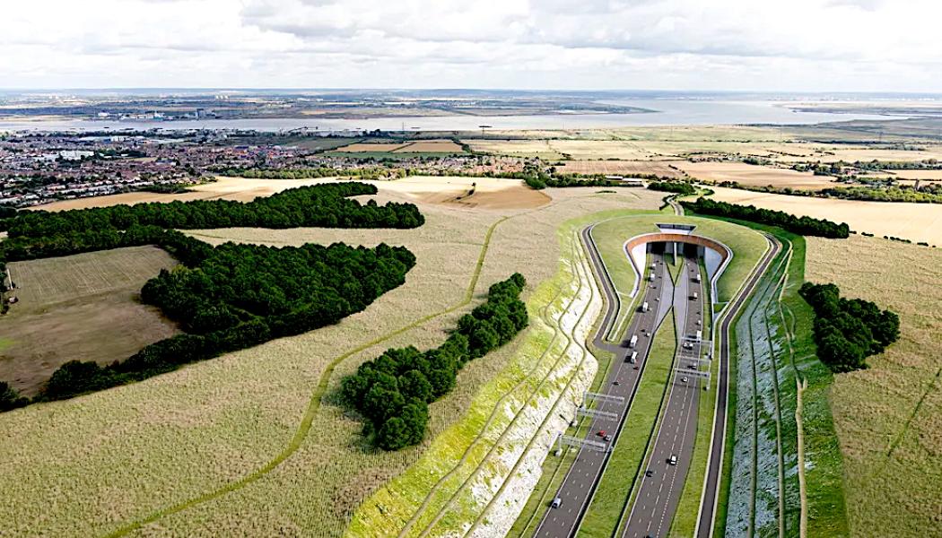 En datorgenererad bild av den södra tunnelinfarten till Lower Thames Crossing
Foto: Joas Souza / National Highways